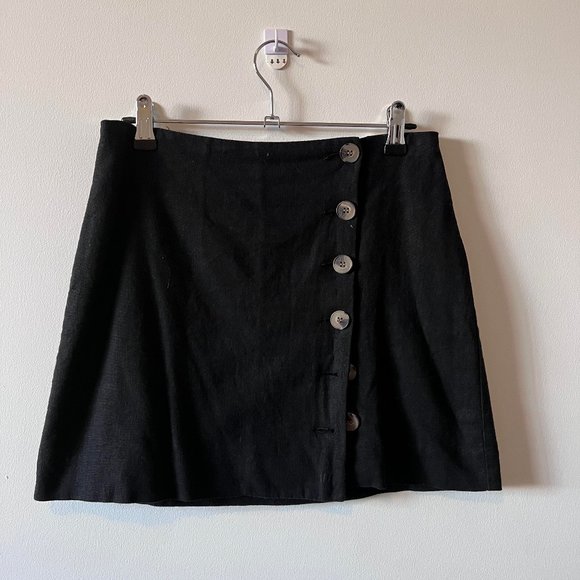 Glassons Skirts Glassons Black Mini Skirt With Button Detailing